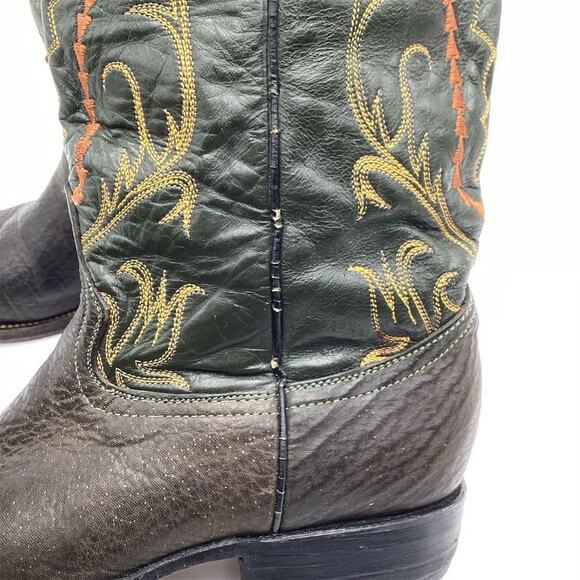 Vintage Western Cowboy Boots Brown Leather‎ Size 5.5 Unisex